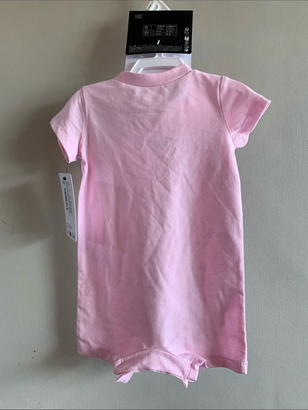 Nike Pink Short-Sleeve Baby Romper with Matching Socks